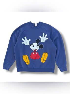 Vintage 80s-90s Mickey & Co. Mickey Mouse Sweatshirt Blue Size Large Disney